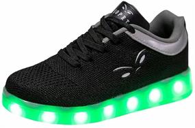 img 3 attached to 👟 TOLLN Breathable Flashing Sneakers Shoes Black Size 35 - 9011