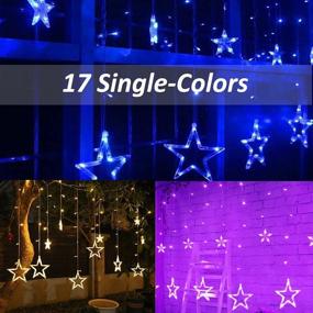 img 2 attached to 🌟 Mocalido Color Changing Star Lights: 138 LEDs Curtain String Lights for Christmas Window Décor - With Remote Control & USB Power