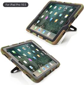 img 1 attached to 📱 Durable iPad Air 3 Case - Shockproof Kids Protective Cover with Kickstand for iPad 10.5 2019- Army Style