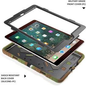 img 3 attached to 📱 Durable iPad Air 3 Case - Shockproof Kids Protective Cover with Kickstand for iPad 10.5 2019- Army Style