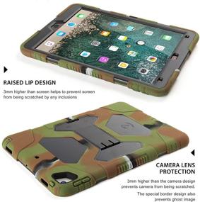 img 2 attached to 📱 Durable iPad Air 3 Case - Shockproof Kids Protective Cover with Kickstand for iPad 10.5 2019- Army Style