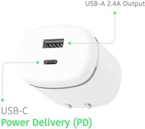 img 3 attached to 🔌 TalkWorks USB сетевое зарядное устройство с двумя портами и Lightning кабелем - Apple MFI сертифицированная доставка мощности 27 Вт/5.4А для iPhone, iPad - белый