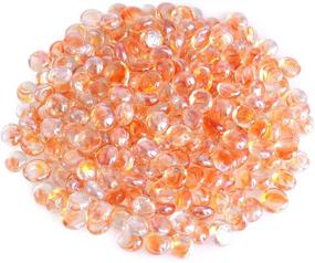 img 4 attached to 🧡 Vibrant Orange KINGOU Flat Glass Gems - Perfect for Vase Filler, Table Scatter & Games