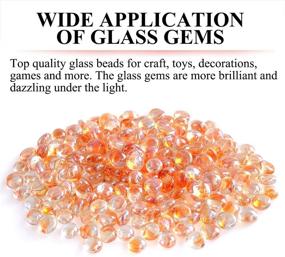 img 3 attached to 🧡 Vibrant Orange KINGOU Flat Glass Gems - Perfect for Vase Filler, Table Scatter & Games