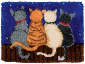 img 4 attached to 🐱 MeetBSelf Latch Hook Rug Kits: Crocheting Carpet Rug Cats - Acrylic Yarn, Pre-Printed Canvas, Cushion Mat - Perfect Crochet Tapestry for Sofa Decor