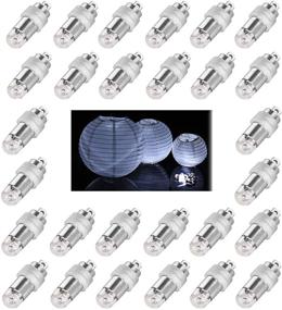 img 4 attached to 🎈 24-Piece Cool White Mini Lights Paper Lantern Lights LED Balloon Lights: Waterproof and Submersible for Floral Party Wedding Decoration