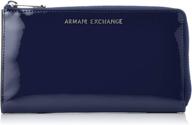 armani exchange round wallet nero black men's accessories and wallets, card cases & money organizers logo