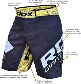 img 2 attached to RDX MMA Shorts: Grappling Martial Arts Training Gear, Breathable Fighting Trunks for Kickboxing