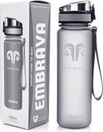 🏃 top-rated 17oz sports water bottle: eco-friendly, bpa-free plastic, ideal for running, gym, yoga, outdoors, and camping - fast water flow, 1-click flip top, leak-proof lid logo