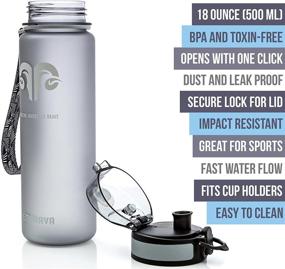 img 3 attached to 🏃 Top-Rated 17oz Sports Water Bottle: Eco-Friendly, BPA-Free Plastic, Ideal for Running, Gym, Yoga, Outdoors, and Camping - Fast Water Flow, 1-Click Flip Top, Leak-proof Lid