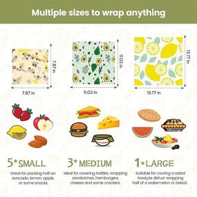 img 3 attached to 🐝 Rerted Beeswax Wrap Set of 9 - Eco-friendly, Reusable Food Wraps with Jojoba Oil, Fixed String - Zero Waste, Organic and Sustainable Gifts – 3 Sizes