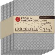 🌿 eco-friendly swedish dishcloths: reusable kitchen towels and dishcloths sets by pink rhino labs logo