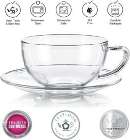 img 3 attached to 🍵 Stylish Teabloom Kyoto Teacup Saucer Set: Ideal for Tea Lovers - Pack of 2