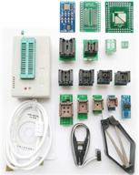 🔌 high performance setctop tl866ii plus usb programmer with 18 adapter socket, sop8 clip, 1.8v nand flash, for 24/93/25 mcu, bios, eprom, and avr logo