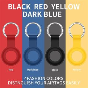 img 3 attached to 🔑 4 Pack Silicone Portable Airtag Case: Anti-Lost Keychain Holder for Apple AirTag - Find Dogs, Keys, Backpacks! Multi-Color Accessories!