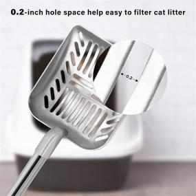 img 1 attached to OUSCENE Metal Long-Handle Cat Litter Scoop 🐾 - Heavy Duty Pet Poop Shovel for Effortless Cleaning