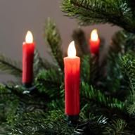 pack of 20 red wax battery operated remote control led flameless christmas candles with tree clips by lights4fun, inc. логотип