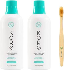 img 4 attached to 🌿 Kore Oral Care 2-Pack Bundle: Biodegradable Bamboo Toothbrush with World's First Plant Stem Cell Mouthwash