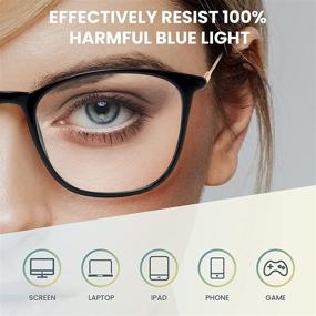 img 2 attached to Gaoye Blue Light Blocking Glasses for Women and Men - Computer Gaming Eyeglasses | Anti-UV | Nerd Fashion Square Frames for Fake Eyewear