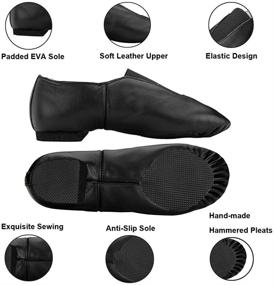 img 3 attached to Comfortable and Stylish MSMAX Women's Leather Jazz Dance Shoes: Slip-on Practice and Teaching Shoe