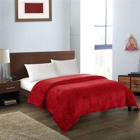 img 4 attached to 🔴 Chic Home Zahava Full/Queen Red Ultra Soft Fleece Microplush Blanket: Cozy and Luxurious