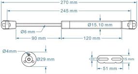 img 3 attached to 💪 2 Pcs 18lb/80N Hydraulic Gas Strut Lift Support Cabinet Hinge - Kitchen Cupboard Door Gas Spring - Door Shocks Cabinets Hinges for Improved Functionality and Convenience