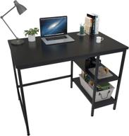 🏢 compact zwgm home office desk with shelves – modern 40 inch workstation for small spaces logo