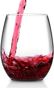 img 3 attached to Pair of Stemless Wine Glasses - 15 Oz, Perfect for Red and White Wine, Juice, Birthdays, Beach Weddings, and Parties