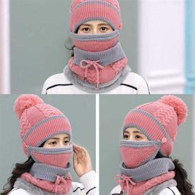 img 2 attached to Eseres Knitted Gaiter Windproof Beanie Women's Accessories