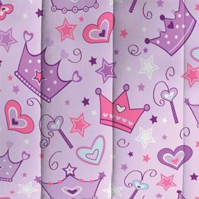 img 1 attached to Dream Factory Kids 5-Piece Complete Set Easy-Care Ultra Plush Comforter Bedding, Twin, Multi-Colored Princess Hearts and Crowns in Purple