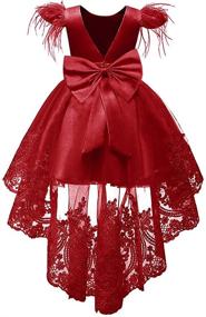 img 2 attached to Dresses Bowknot Embroider Pageant Wedding Girls' Clothing and Dresses