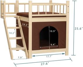 img 2 attached to 🏠 Petsfit Indoor Cat and Small Dog House with Side Window and Connectable Pet Stairs