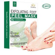 kirakira 2 pairs foot peel mask: exfoliant and moisturizing for soft feet in 1 week, exfoliating booties for callus removal &amp; dead skin peeling, ideal for men &amp; women logo