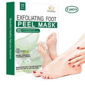 img 4 attached to KiraKira 2 Pairs Foot Peel Mask: Exfoliant and Moisturizing for Soft Feet in 1 Week, Exfoliating Booties for Callus Removal &amp; Dead Skin Peeling, Ideal for Men &amp; Women