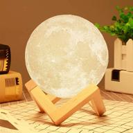 🌕 moon lamp, 3d printed led night light moon light with stand & remote control, adjustable warm & cool tones, dimmable & time setting, usb rechargeable for kids and loved ones, ideal birthday day gift (5.9in, 16 colors) logo