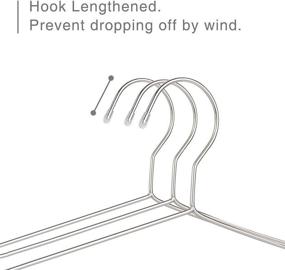 img 1 attached to 👔 40 Pack of OIKA Stainless Steel Suit Hangers - 16.5 Inch Heavy Duty Metal Coat Hangers