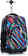 🌈 colorful lightning rolling backpack with wheels логотип