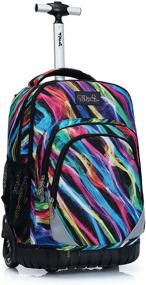 img 4 attached to 🌈 Colorful Lightning Rolling Backpack with Wheels