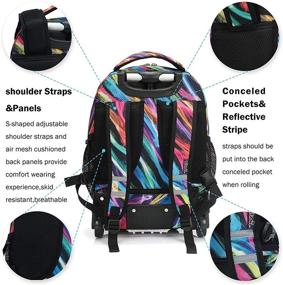 img 1 attached to 🌈 Colorful Lightning Rolling Backpack with Wheels