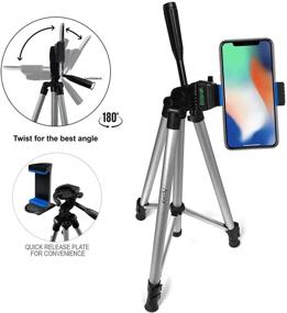 img 3 attached to 📷 Алюминиевый штатив для фотокамеры Acuvar 50 дюймов с универсальным креплением для смартфонов, беспроводным пультом дистанционного управления затвором для iPhone 12, iPhone 11 Pro Max, 11 Pro, Xs, Xr, X, SE 2, Google Pixel 3, Android S20 S10 Note 10.