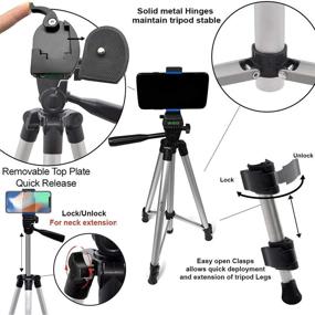 img 2 attached to 📷 Алюминиевый штатив для фотокамеры Acuvar 50 дюймов с универсальным креплением для смартфонов, беспроводным пультом дистанционного управления затвором для iPhone 12, iPhone 11 Pro Max, 11 Pro, Xs, Xr, X, SE 2, Google Pixel 3, Android S20 S10 Note 10.