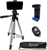 📷 алюминиевый штатив для фотокамеры acuvar 50 дюймов с универсальным креплением для смартфонов, беспроводным пультом дистанционного управления затвором для iphone 12, iphone 11 pro max, 11 pro, xs, xr, x, se 2, google pixel 3, android s20 s10 note 10. логотип