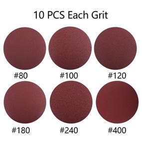 img 3 attached to 🔥 Jucoan 60 Pack 6 Inch Sanding Discs - Premium Assorted Grits Hook and Loop Aluminum Oxide Sandpaper for Professional Grinder Polishing - 10 Discs per Grit (80/100/120/180/240/400)