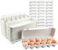 eco-friendly cardboard egg cartons (18-pack); biodegradable & recycled material with labels - perfect for one dozen eggs логотип