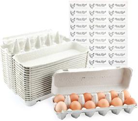 img 4 attached to Eco-Friendly Cardboard Egg Cartons (18-Pack); Biodegradable & Recycled Material with Labels - Perfect for One Dozen Eggs