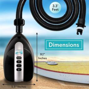 img 3 attached to 🔌 SereneLife SLPUMP20: 110W 12V Digital Electric Air Pump Compressor with LCD - Quick Inflator for Water Sports, SUP Stand Up Paddle Boards - Adjustable PSI 0-16