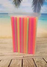 img 1 attached to 🥤 NEON Giant 12" Drinking Straws - Pack of 150: Ideal for Tall Cups and Tumblers, Great for Smoothies
