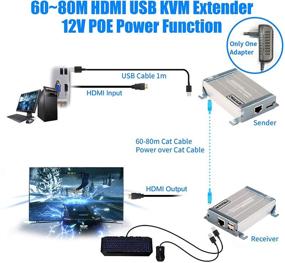 img 3 attached to 🔌 TreasLin KVM HDMI Extender USB Extender 80m 262ft: Lossless & No Time Latency HD 1080P Transmitter Receiver with USB 2.0 Support for Keyboard and Mouse Over LAN Cable Cat5 Cat5e Cat6 - Ideal for DVD Home Theater