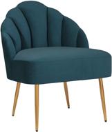 🪑 rivet sheena glam tufted velvet shell chair by amazon brand - 23.5 inches wide - teal логотип