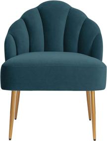 img 3 attached to 🪑 Rivet Sheena Glam Tufted Velvet Shell Chair by Amazon Brand - 23.5 inches Wide - Teal